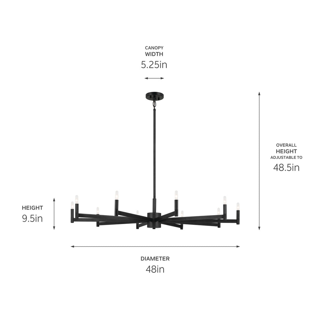 Kichler Canada - 52613BK - Ten Light Chandelier - Erzo - Black