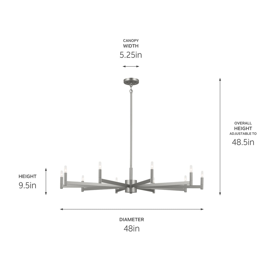 Kichler Canada - 52613SN - Ten Light Chandelier - Erzo - Satin Nickel