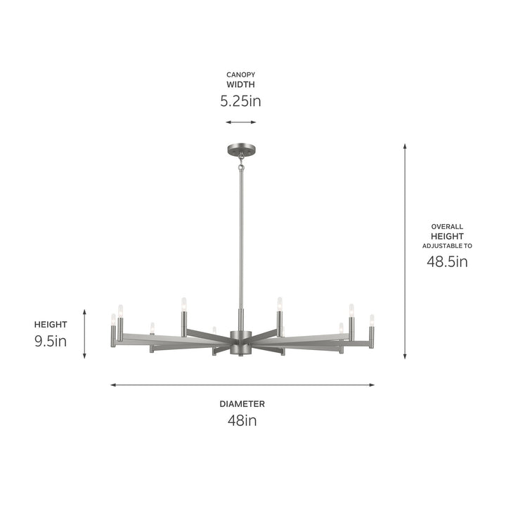 Kichler Canada - 52613SN - Ten Light Chandelier - Erzo - Satin Nickel