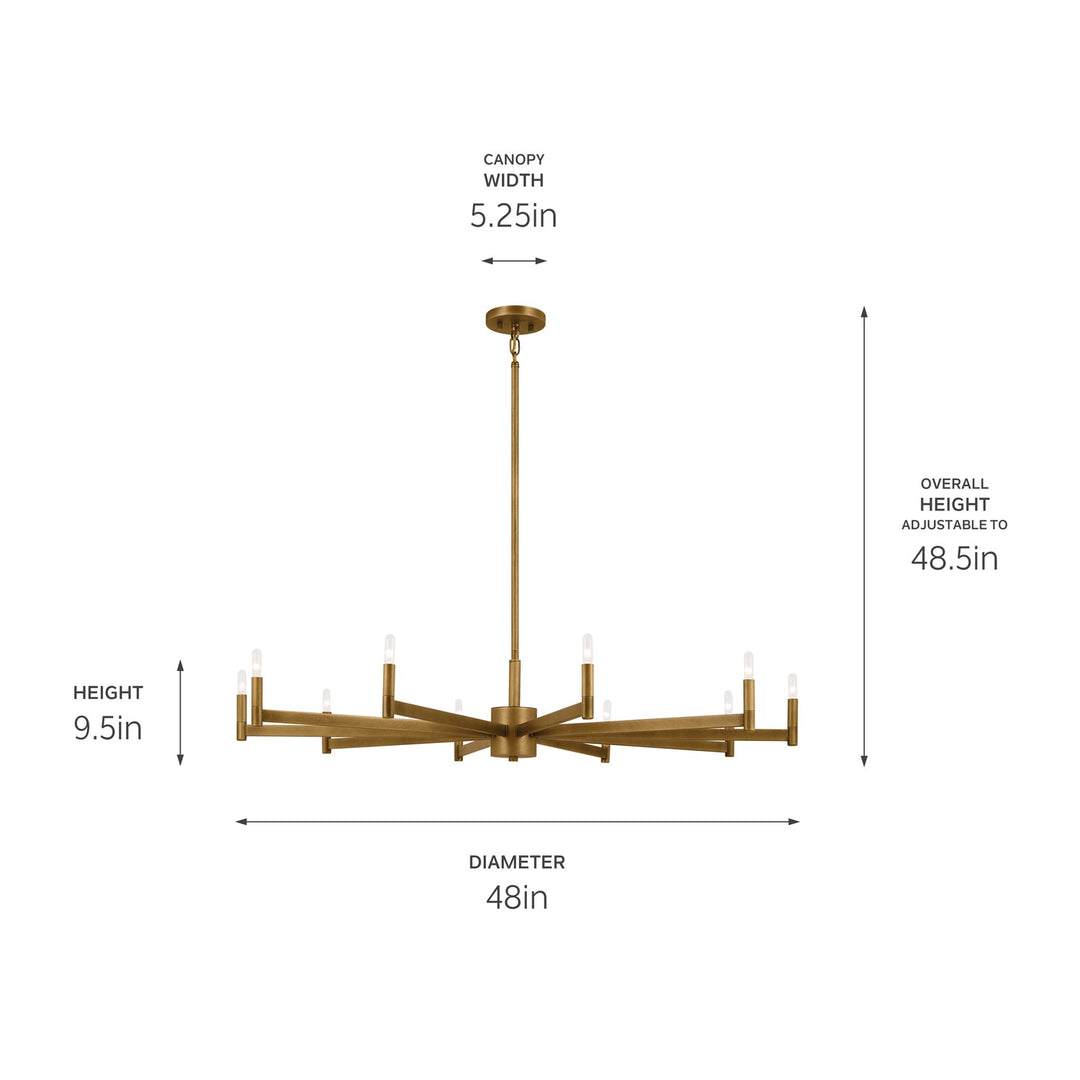 Kichler Canada - 52613NBR - Ten Light Chandelier - Erzo - Natural Brass
