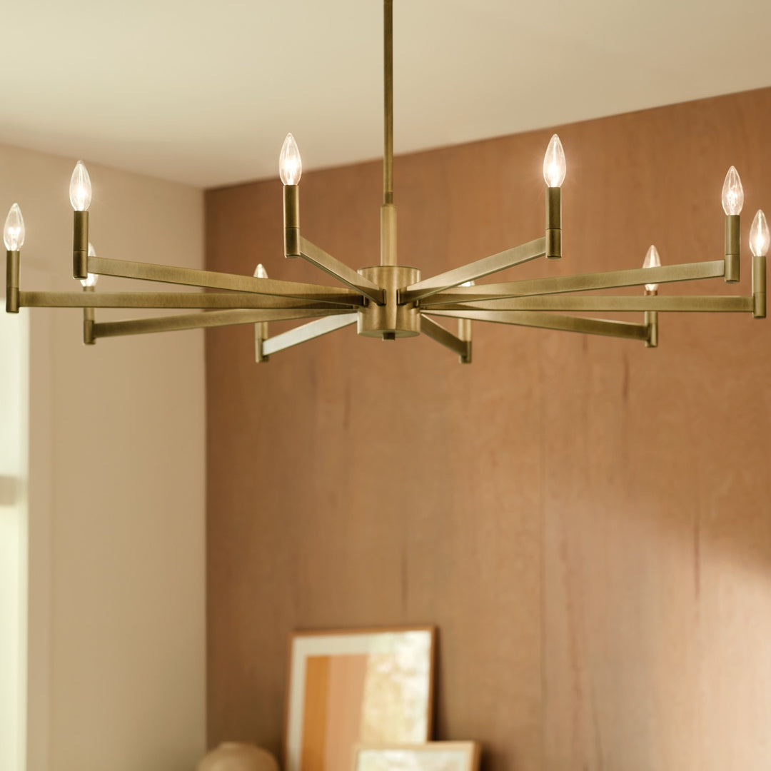 Kichler Canada - 52613NBR - Ten Light Chandelier - Erzo - Natural Brass