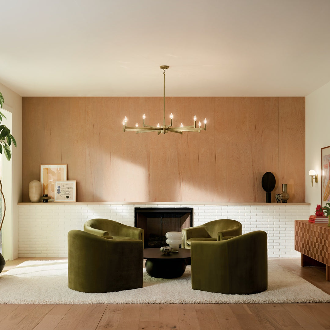 Kichler Canada - 52613NBR - Ten Light Chandelier - Erzo - Natural Brass