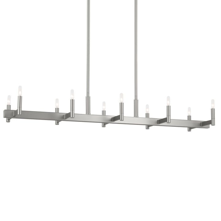 Kichler Canada - 52614SN - Ten Light Linear Chandelier - Erzo - Satin Nickel