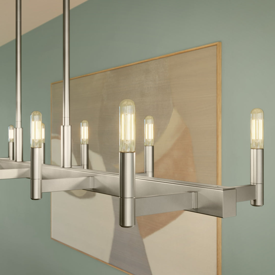 Kichler Canada - 52614SN - Ten Light Linear Chandelier - Erzo - Satin Nickel