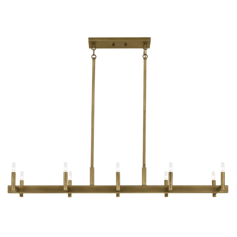 Kichler Canada - 52614NBR - Ten Light Linear Chandelier - Erzo - Natural Brass