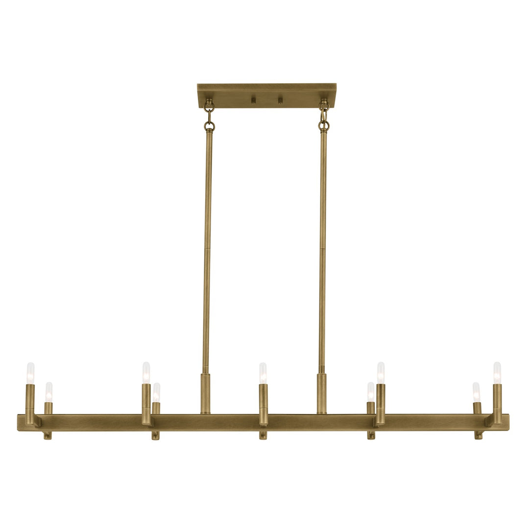 Kichler Canada - 52614NBR - Ten Light Linear Chandelier - Erzo - Natural Brass