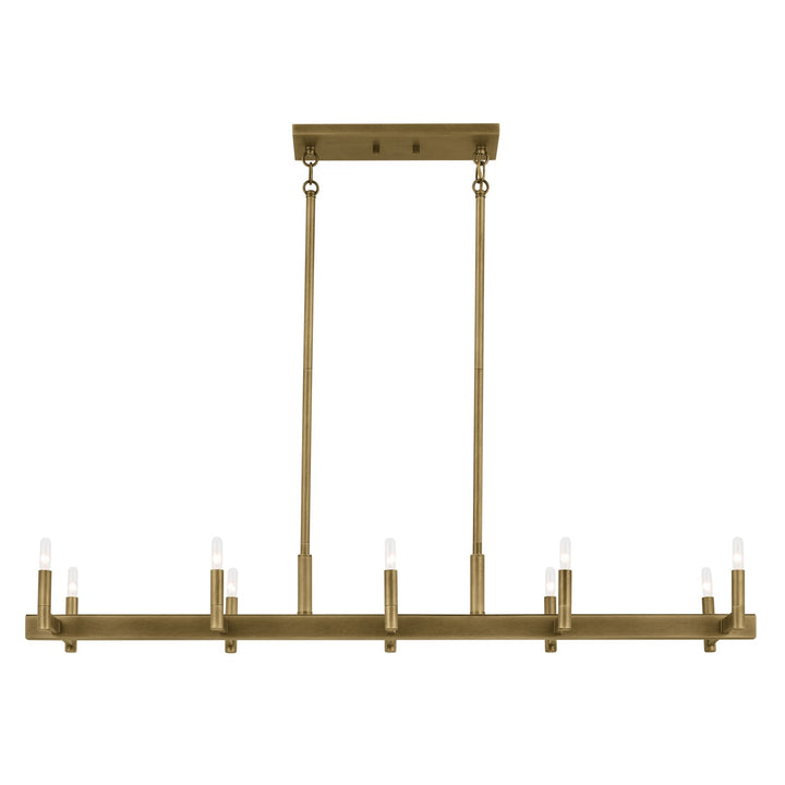 Kichler Canada - 52614NBR - Ten Light Linear Chandelier - Erzo - Natural Brass