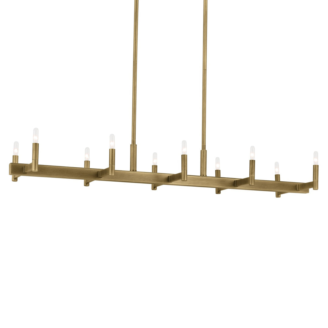 Kichler Canada - 52614NBR - Ten Light Linear Chandelier - Erzo - Natural Brass
