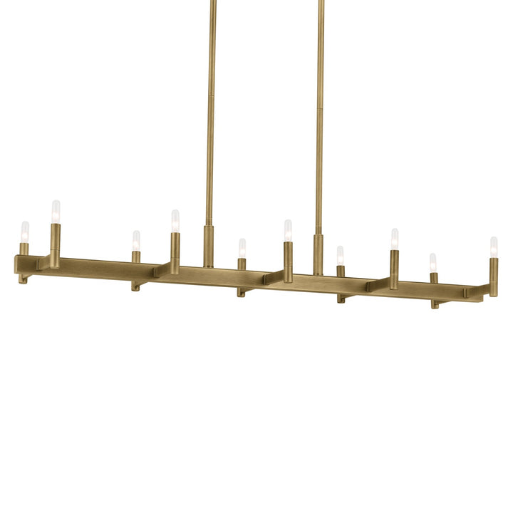 Kichler Canada - 52614NBR - Ten Light Linear Chandelier - Erzo - Natural Brass