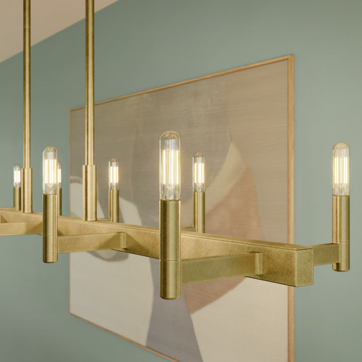 Kichler Canada - 52614NBR - Ten Light Linear Chandelier - Erzo - Natural Brass