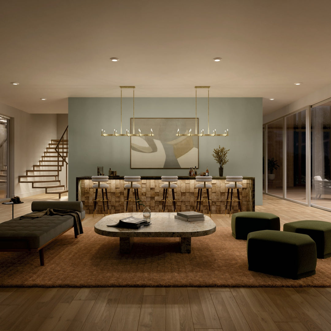 Kichler Canada - 52614NBR - Ten Light Linear Chandelier - Erzo - Natural Brass