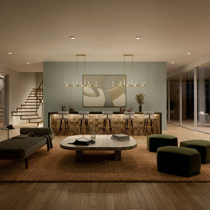 Kichler Canada - 52614NBR - Ten Light Linear Chandelier - Erzo - Natural Brass