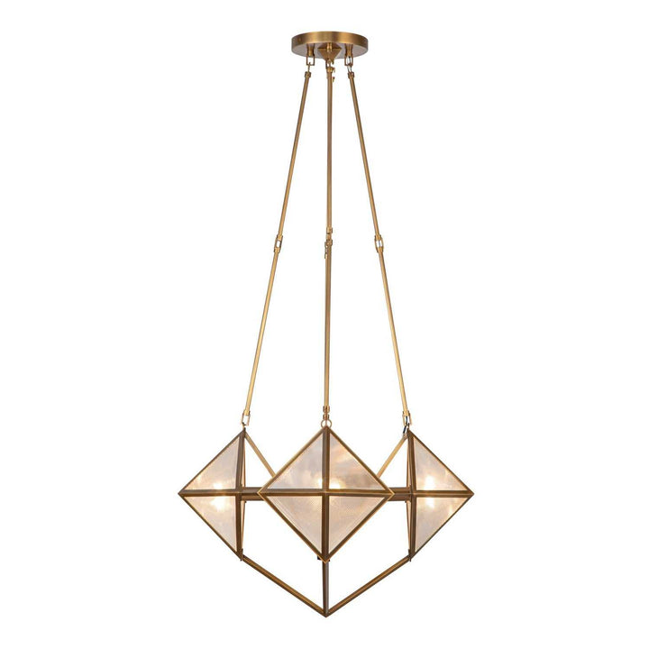 Alora Canada - CH332421VBCR - Four Light Chandelier - Cairo - Ribbed Glass/Vintage Brass