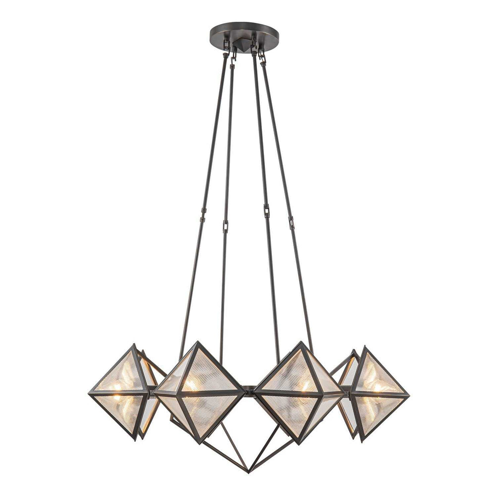Alora Canada - CH332830UBCR - Eight Light Chandelier - Cairo - Ribbed Glass/Urban Bronze
