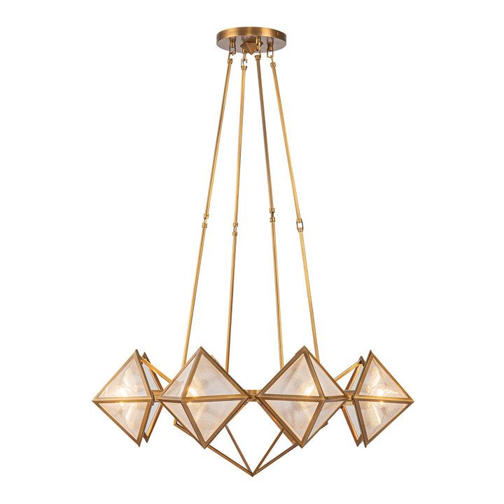 Alora Canada - CH332830VBCR - Eight Light Chandelier - Cairo - Ribbed Glass/Vintage Brass