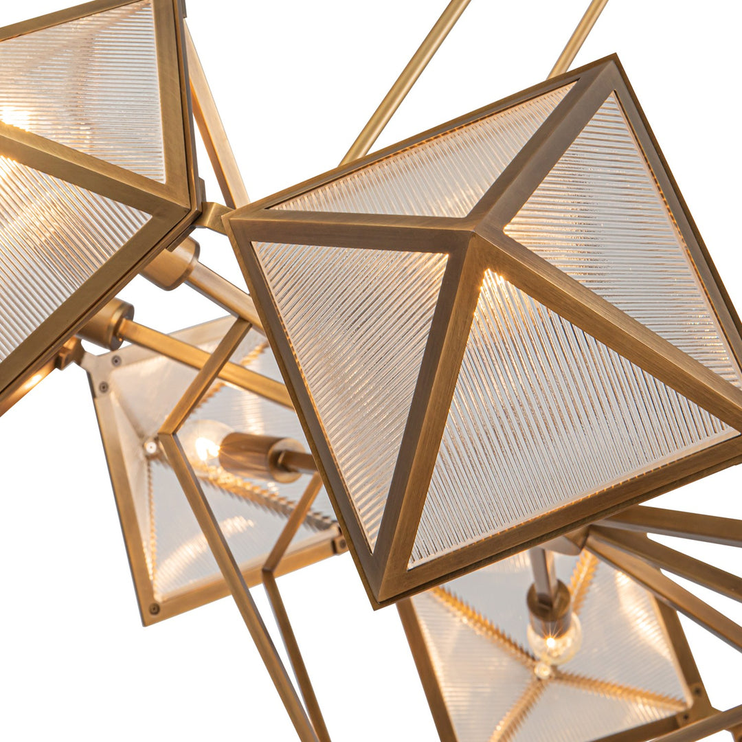 Alora Canada - CH332830VBCR - Eight Light Chandelier - Cairo - Ribbed Glass/Vintage Brass