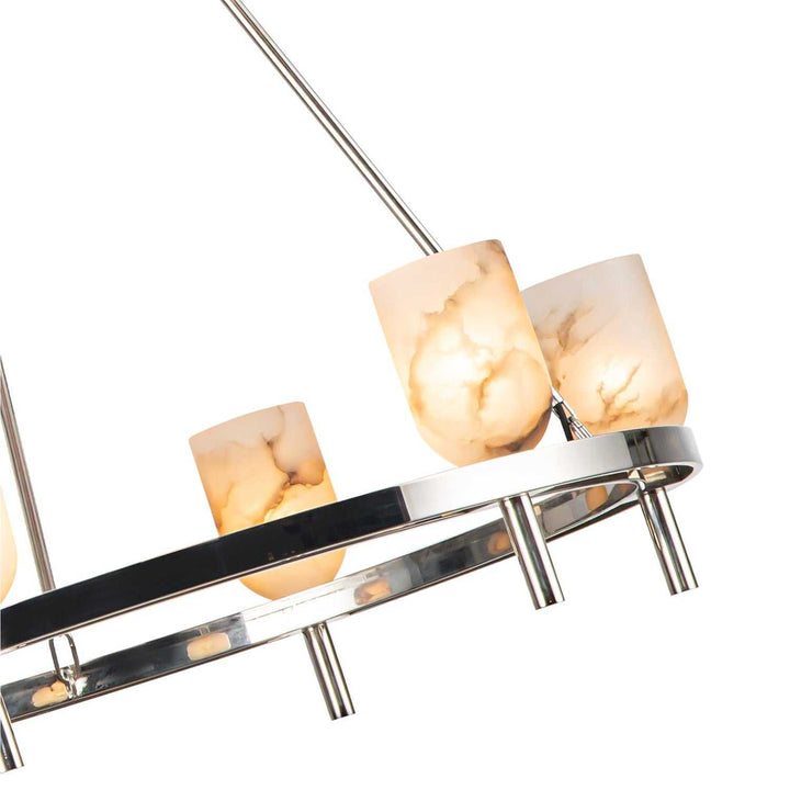 Alora Canada - CH338632PNAR - Six Light Chandelier - Lucian - Polished Nickel/Alabaster