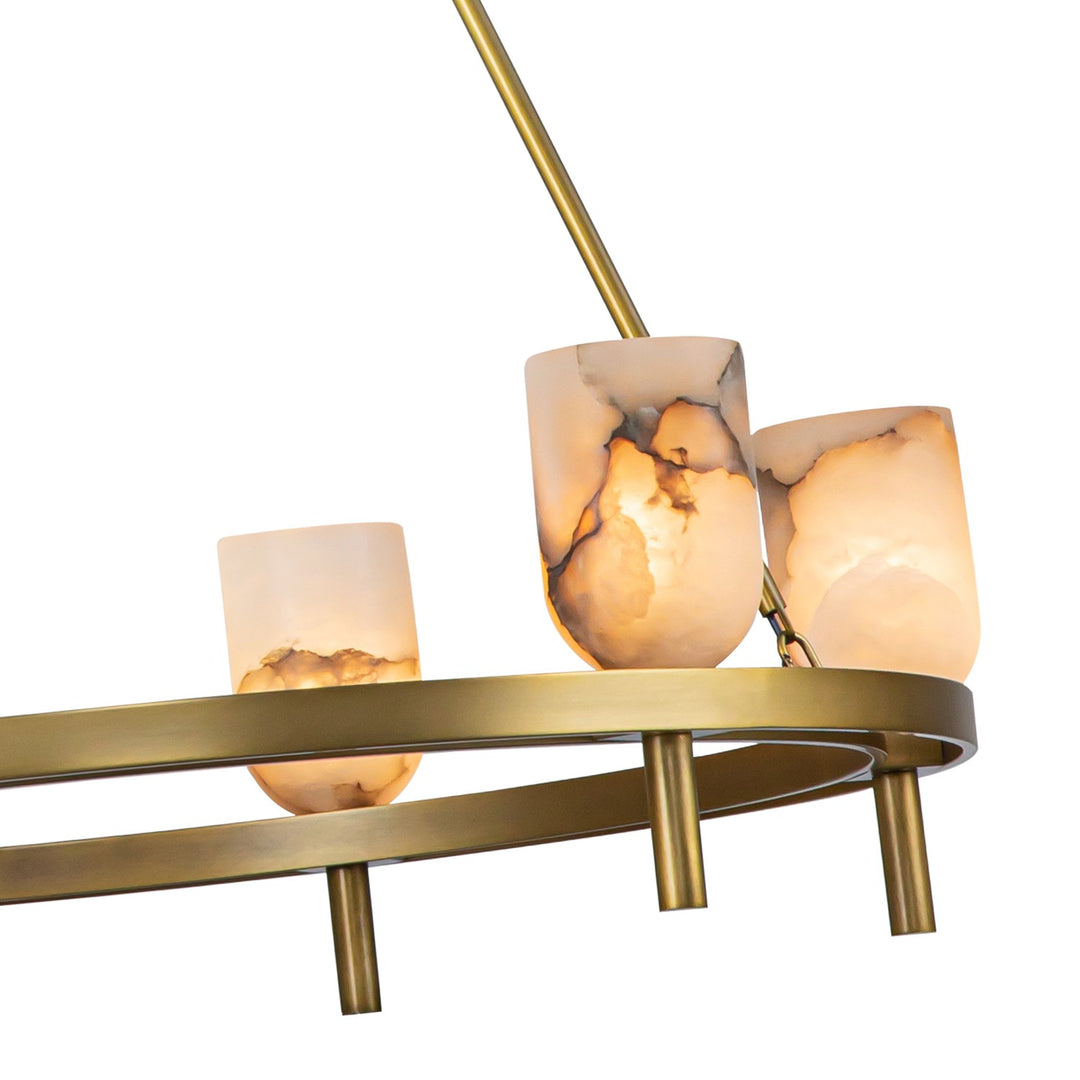 Alora Canada - CH338632VBAR - Six Light Chandelier - Lucian - Vintage Brass/Alabaster
