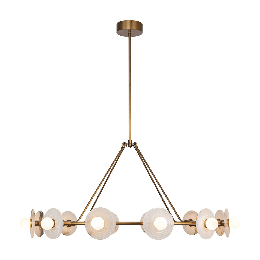 Alora Canada - CH346046VBAR - LED Chandelier - Dahlia - Vintage Brass/Alabaster