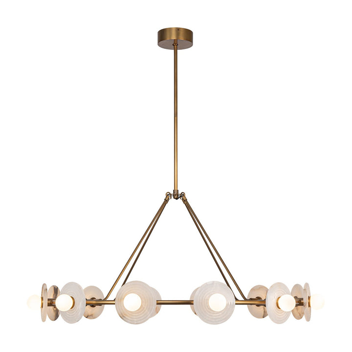 Alora Canada - CH346046VBAR - LED Chandelier - Dahlia - Vintage Brass/Alabaster