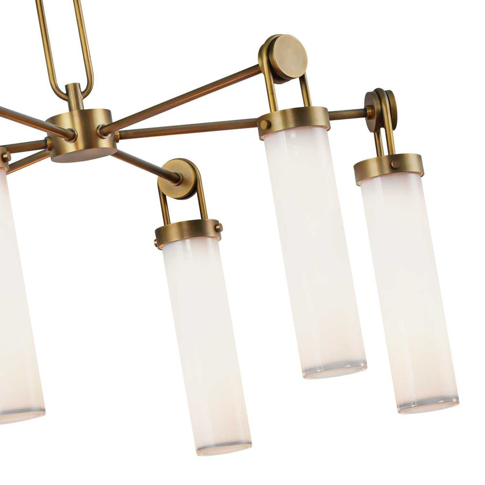 Alora Canada - CH355632VBGO - Six Light Chandelier - Wynwood - Vintage Brass/Glossy Opal