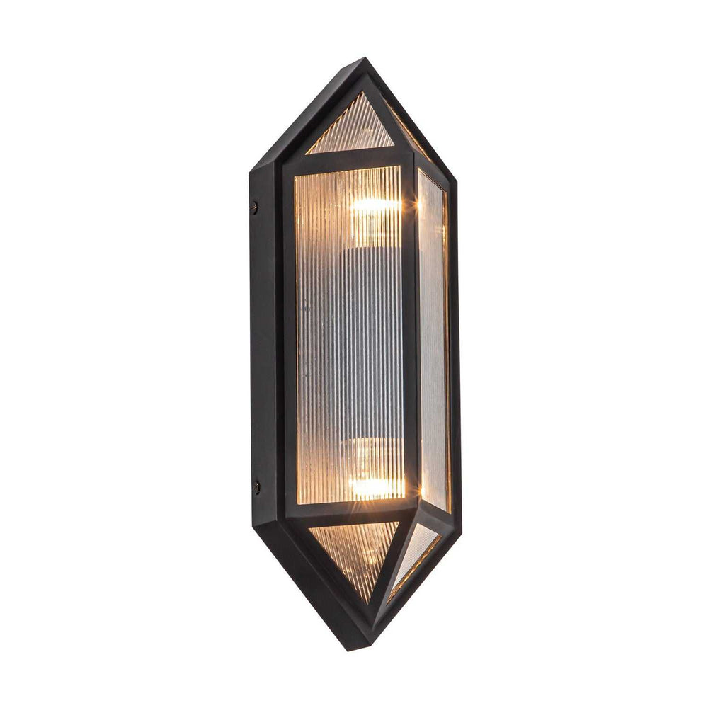 Alora Canada - EW332705BKCR - Two Light Outdoor Wall Lantern - Cairo - Black/Ribbed Glass