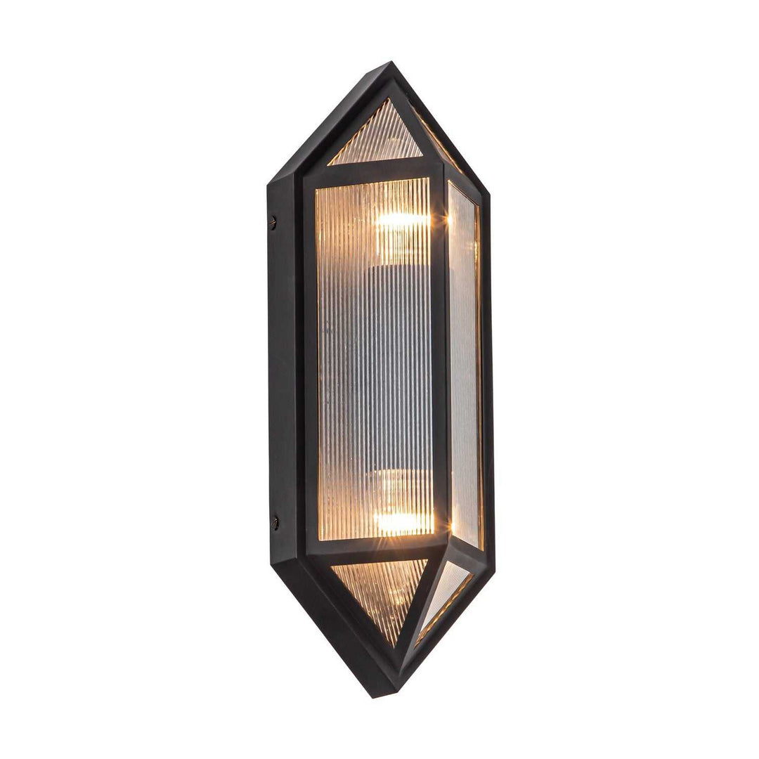 Alora Canada - EW332705BKCR - Two Light Outdoor Wall Lantern - Cairo - Black/Ribbed Glass