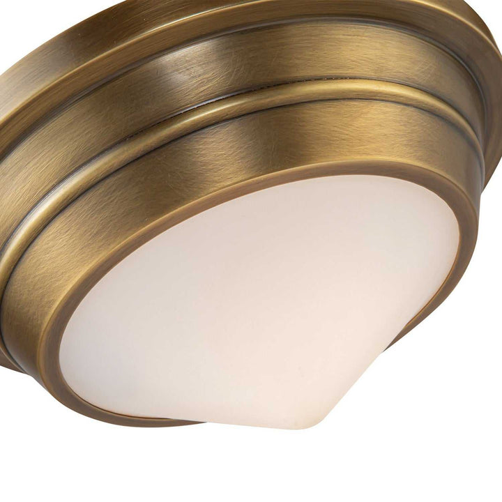 Alora Canada - FM348010VBOP - One Light Flush Mount - Willard - Vintage Brass/Opal Matte Glass
