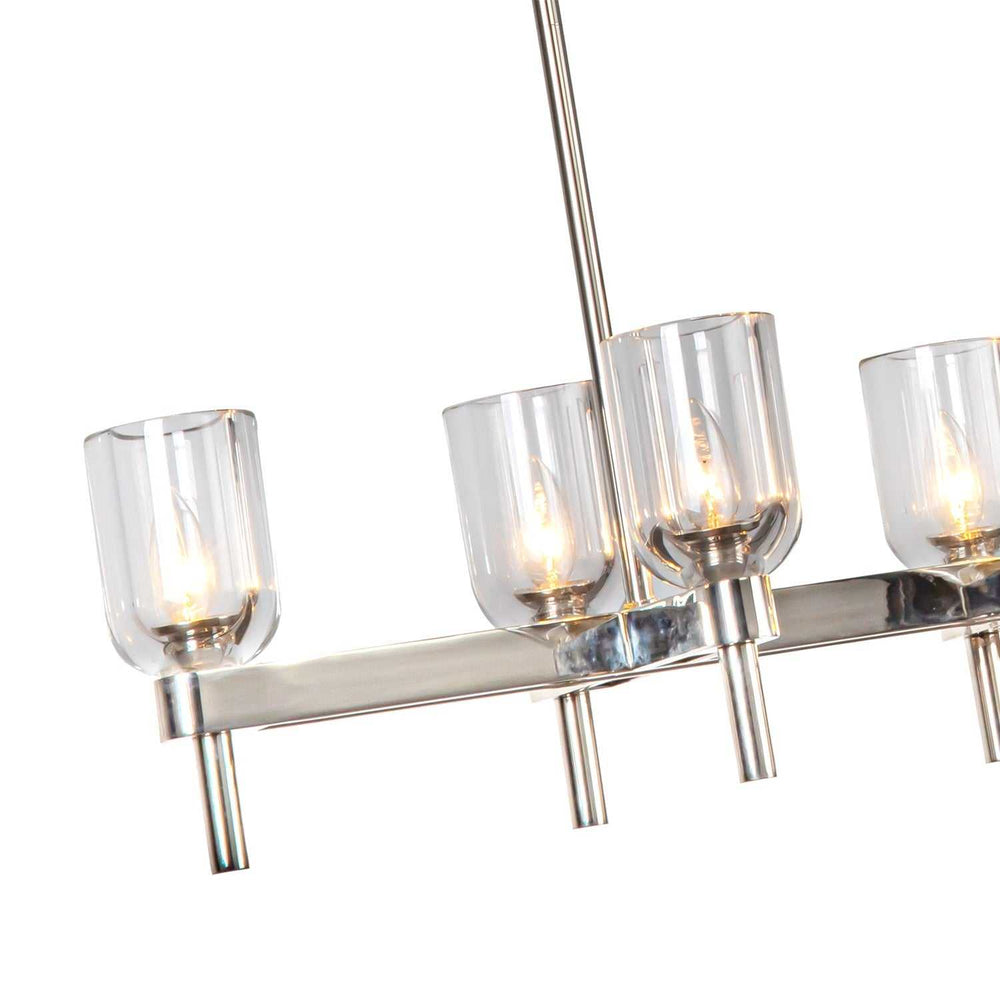 Alora Canada - LP338052PNCC - Ten Light Linear Pendant - Lucian - Polished Nickel/Clear Crystal