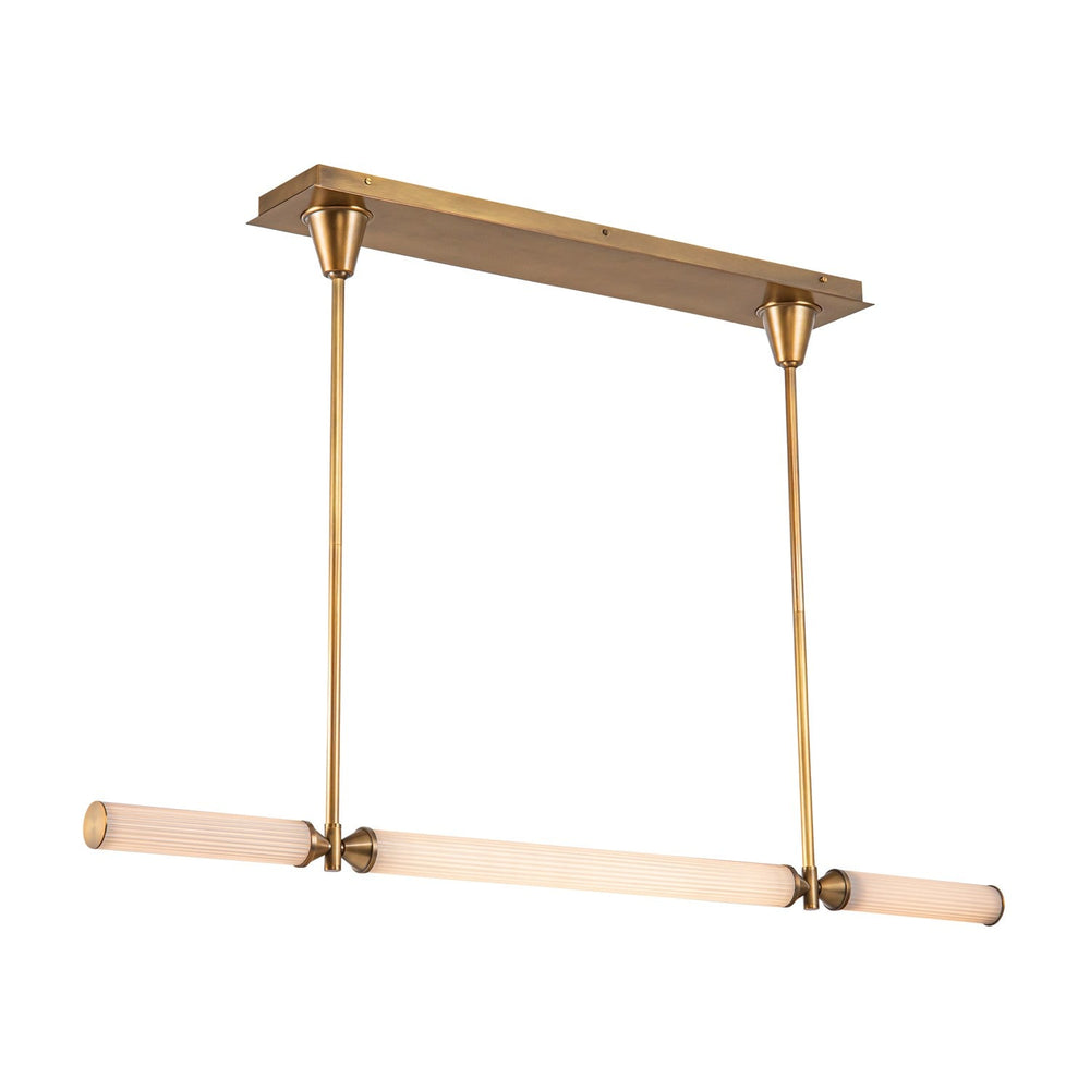 Alora Canada - LP348148VBFR - LED Linear Pendant - Edwin - Vintage Brass/Frosted Ribbed Glass