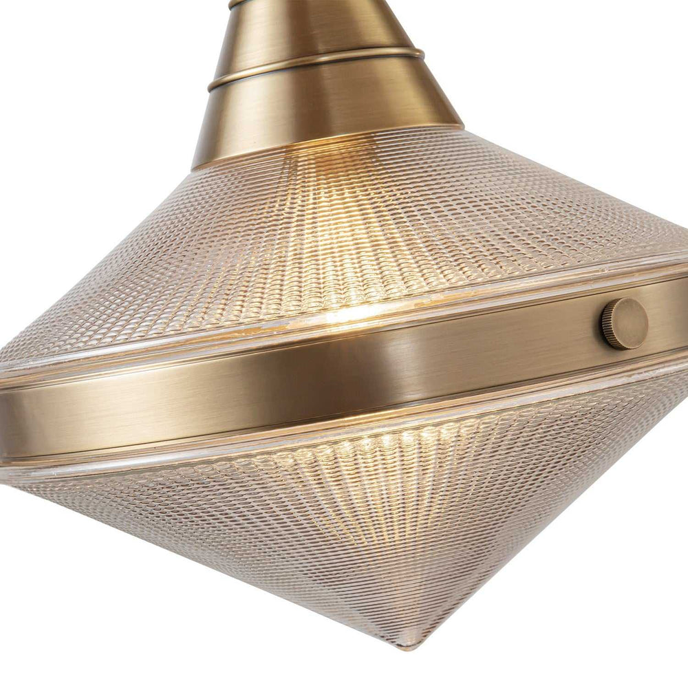 Alora Canada - LP348241VBPG - Two Light Linear Pendant - Willard - Vintage Brass/Prismatic Glass