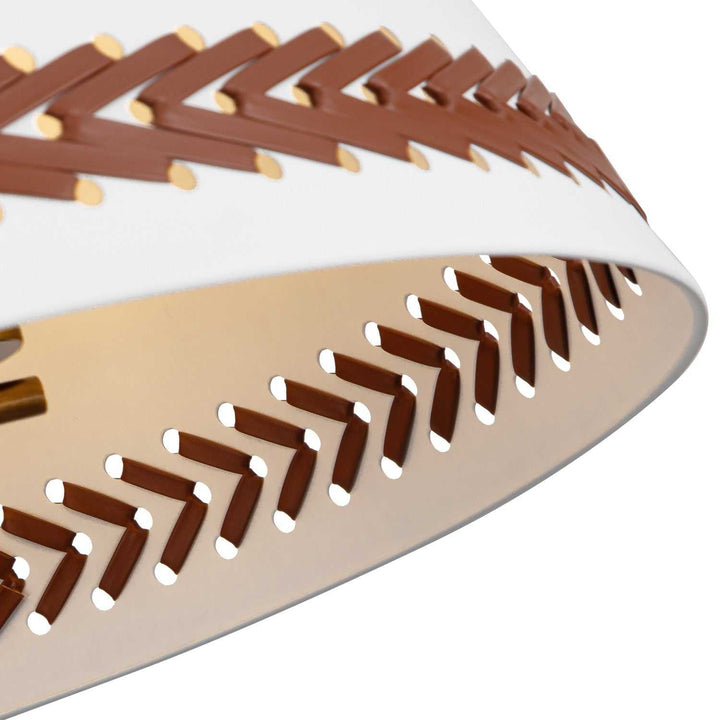 Alora Canada - PD342020MWHL - Three Light Pendant - Brickell - Matte White/Hazelnut Leather