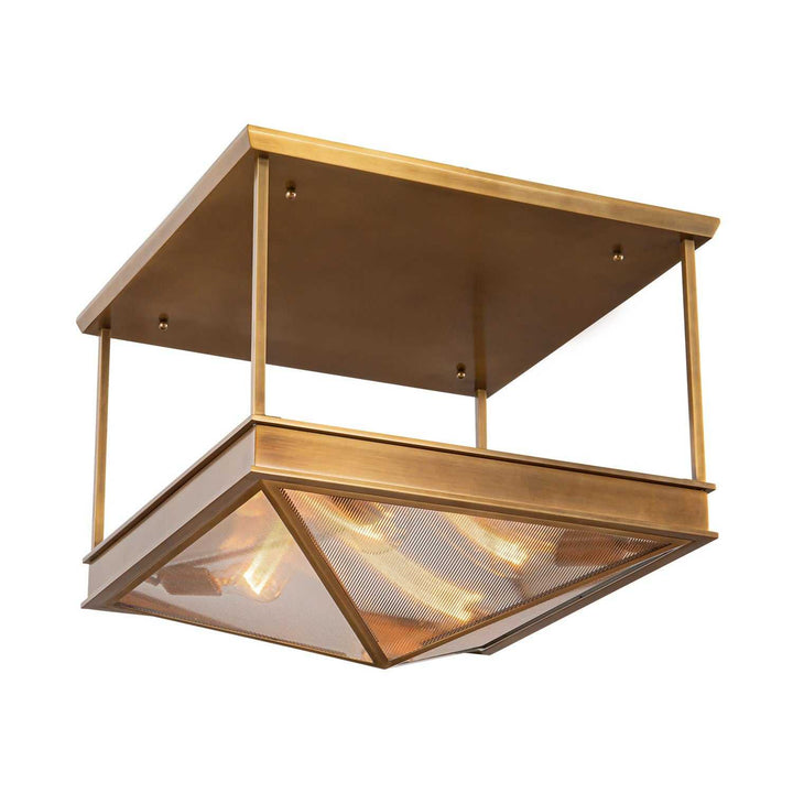 Alora Canada - SF332919VBCR - Four Light Semi Flush Mount - Cairo - Ribbed Glass/Vintage Brass