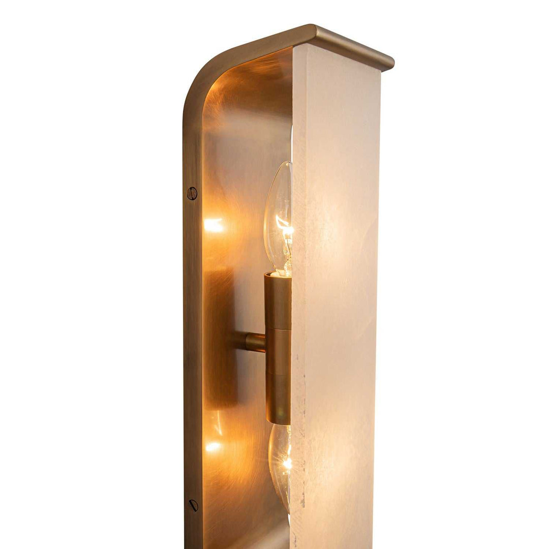 Alora Canada - WV327015VBAR - Two Light Vanity - Abbott - Vintage Brass/Alabaster