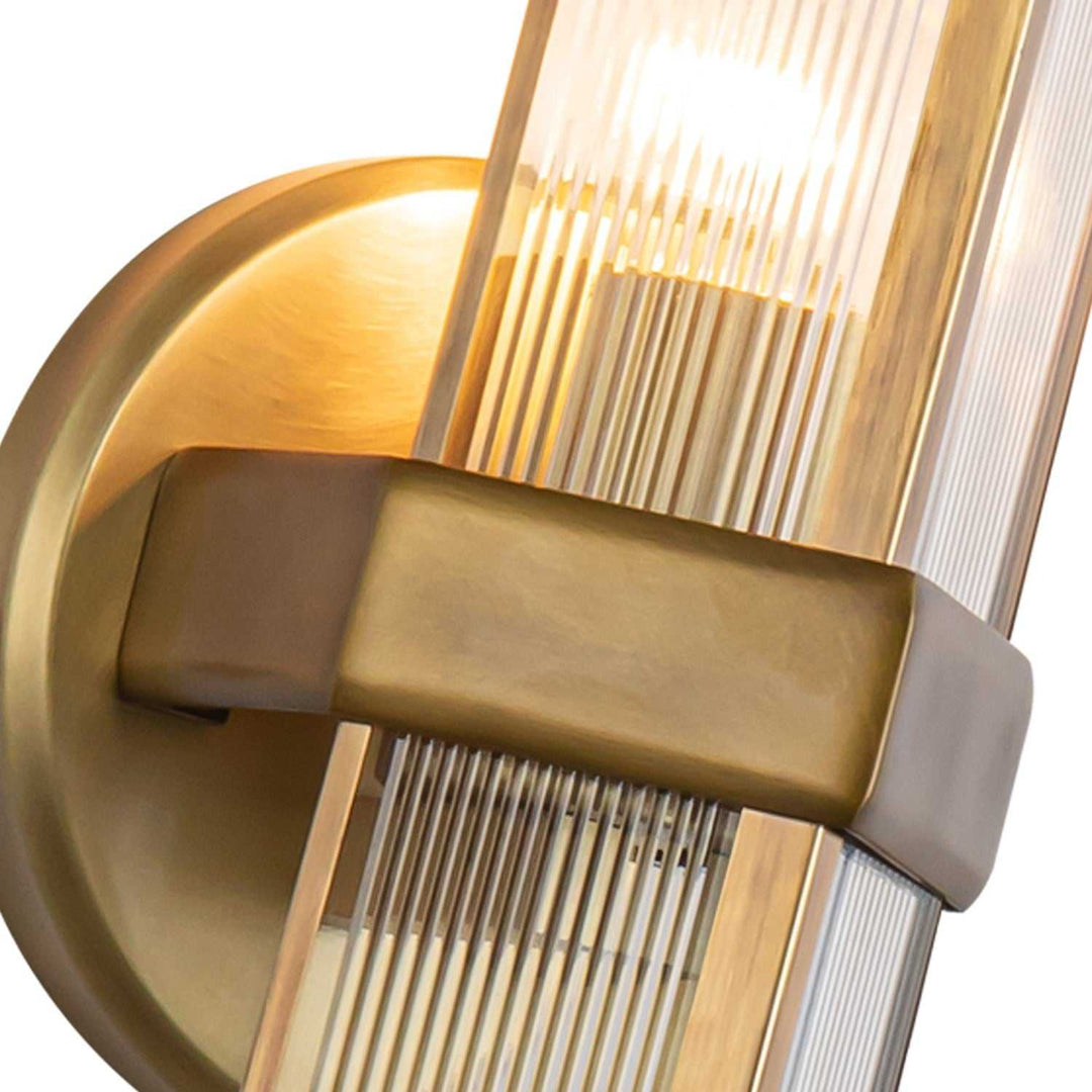 Alora Canada - WV332904VBCR - One Light Wall Sconce - Cairo - Vintage Brass/Ribbed Glass