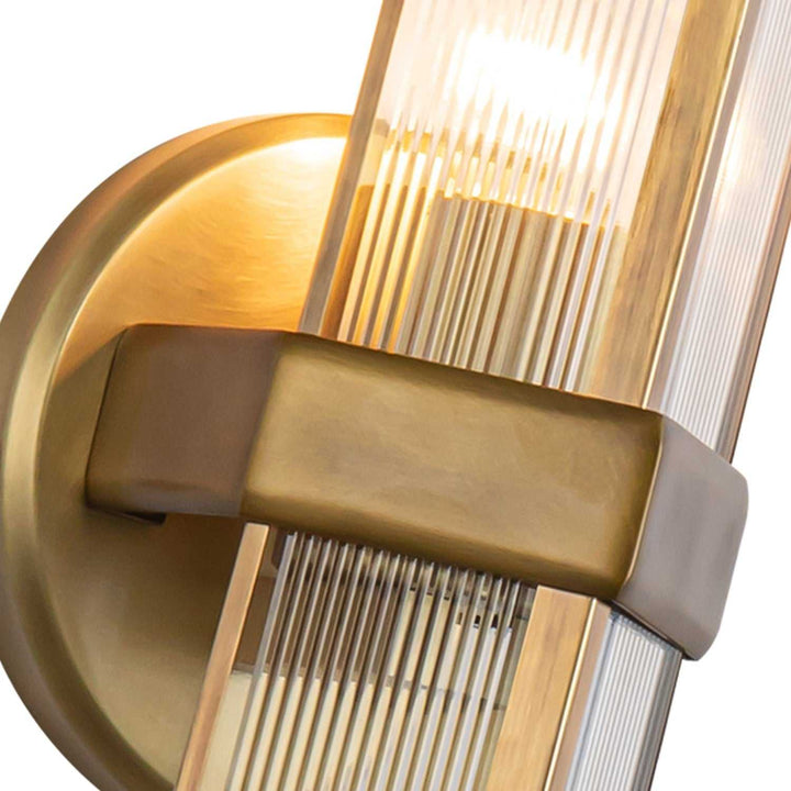 Alora Canada - WV332904VBCR - One Light Wall Sconce - Cairo - Vintage Brass/Ribbed Glass