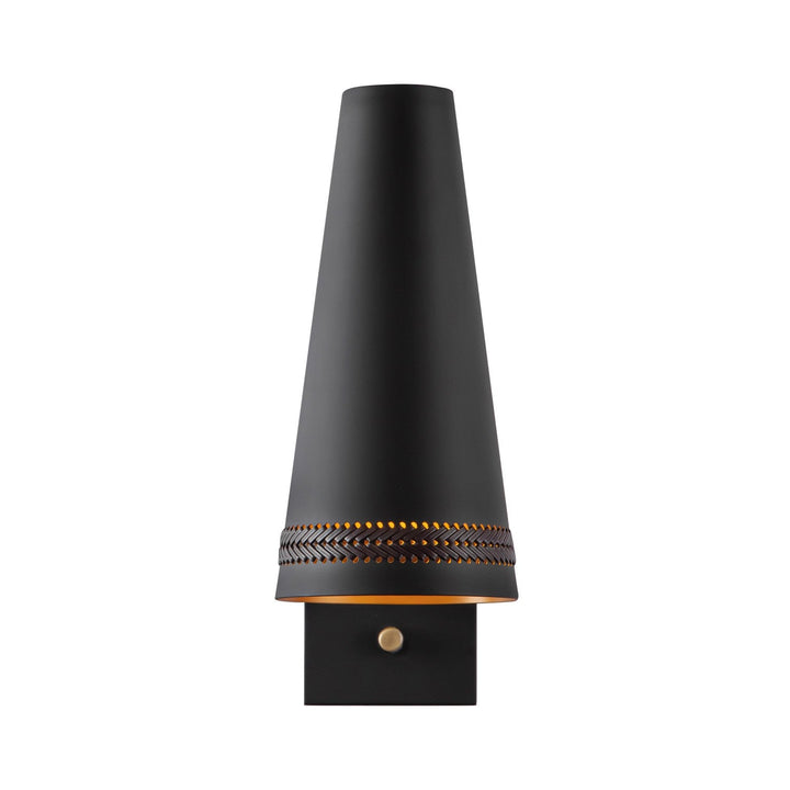 Alora Canada - WV342105MBHL - One Light Wall Sconce - Brickell - Matte Black/Hazelnut Leather