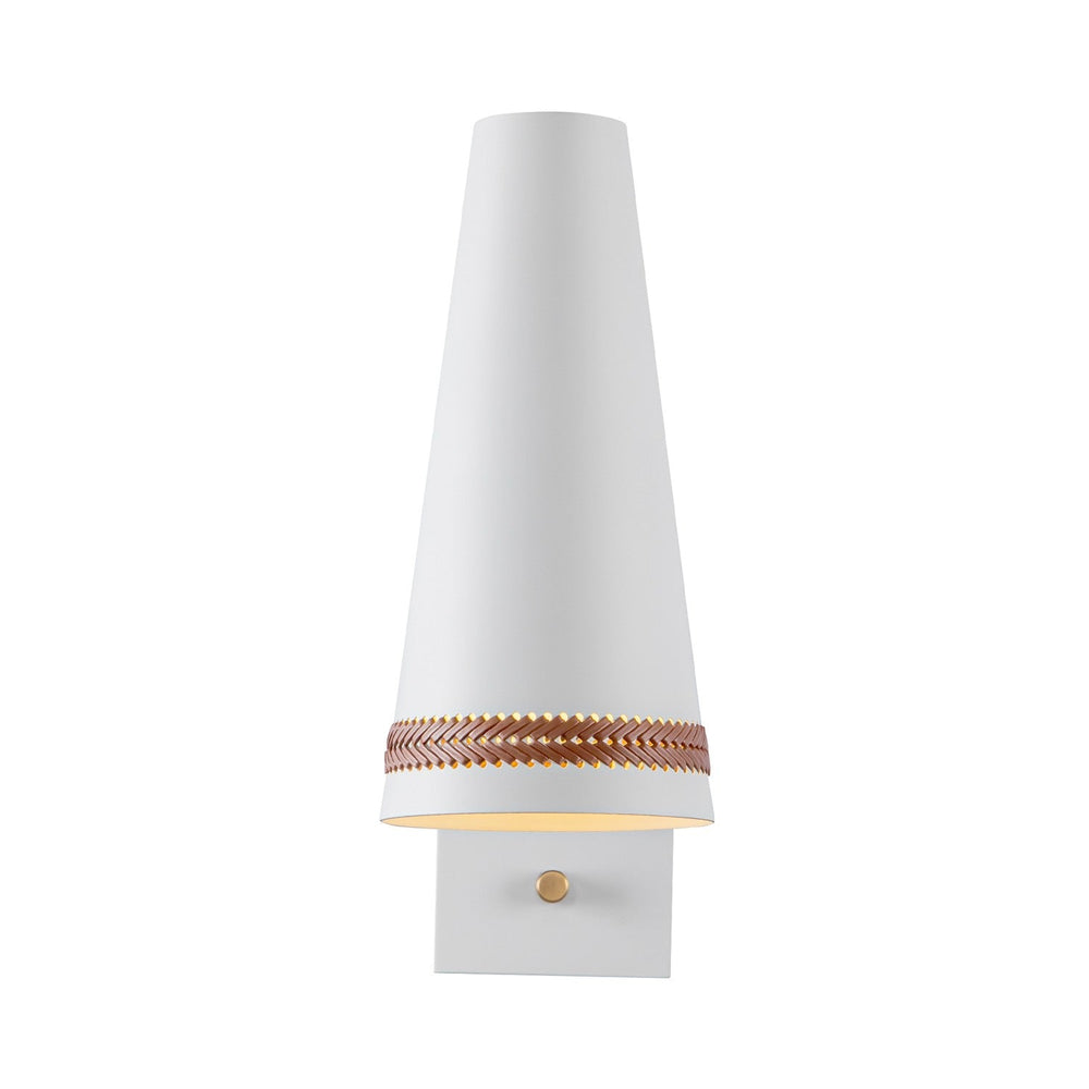 Alora Canada - WV342105MWHL - One Light Wall Sconce - Brickell - Matte White/Hazelnut Leather