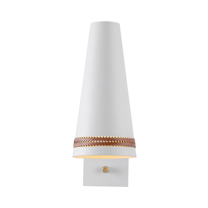 Alora Canada - WV342105MWHL - One Light Wall Sconce - Brickell - Matte White/Hazelnut Leather