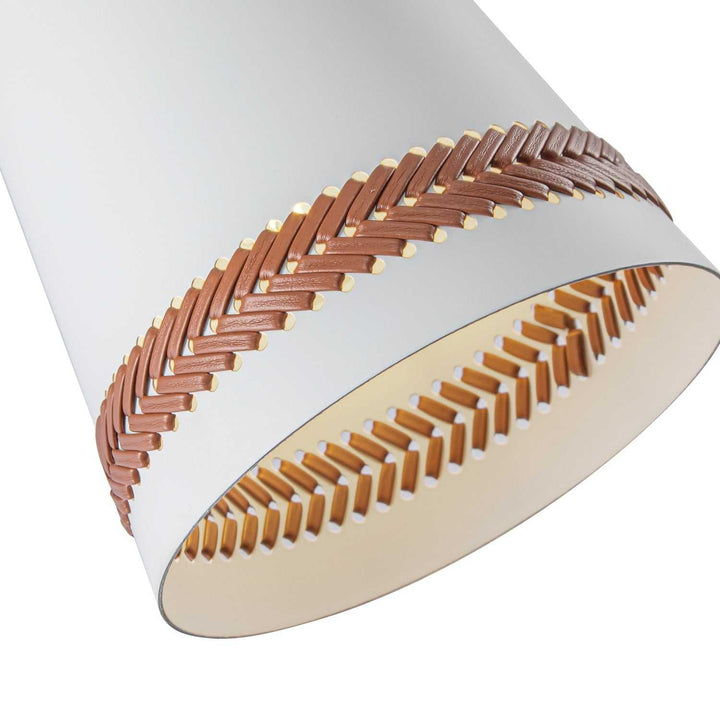 Alora Canada - WV342105MWHL - One Light Wall Sconce - Brickell - Matte White/Hazelnut Leather