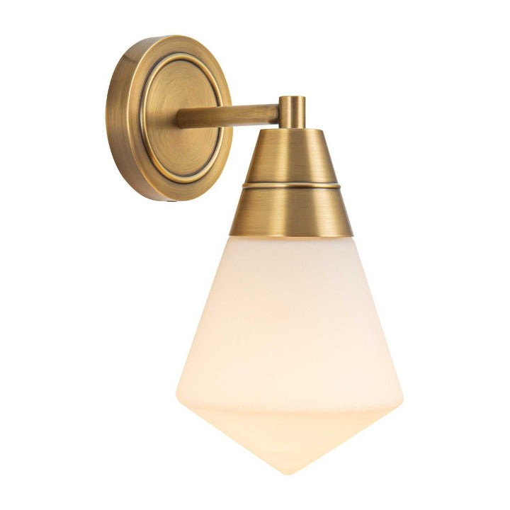 Alora Canada - WV348106VBOP - One Light Wall Sconce - Willard - Vintage Brass/Opal Matte Glass