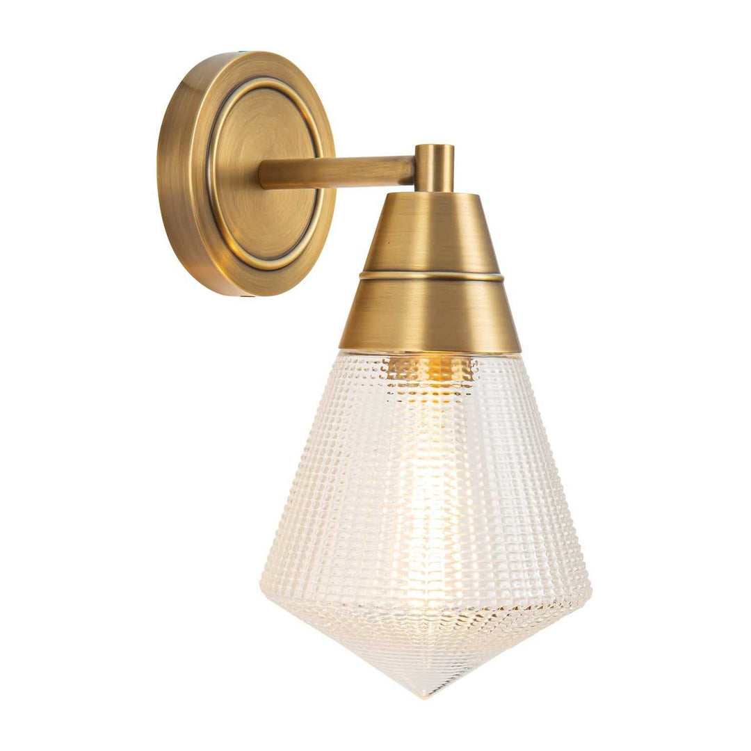 Alora Canada - WV348106VBPG - One Light Wall Sconce - Willard - Vintage Brass/Prismatic Glass