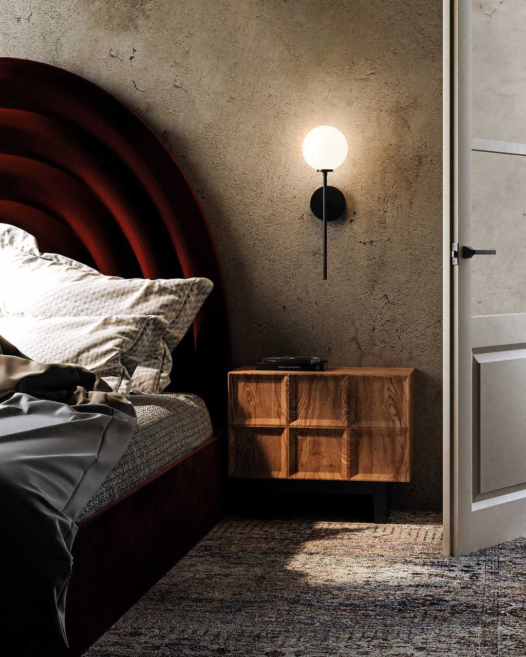 Alora Canada - WV549101MBOP - One Light Wall Sconce - Cassia - Matte Black/Opal Matte Glass