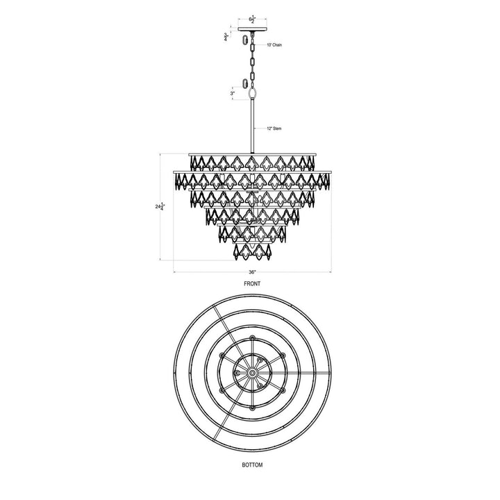 Varaluz - 386C10FG - Ten Light Chandelier - Fleur - French Gold