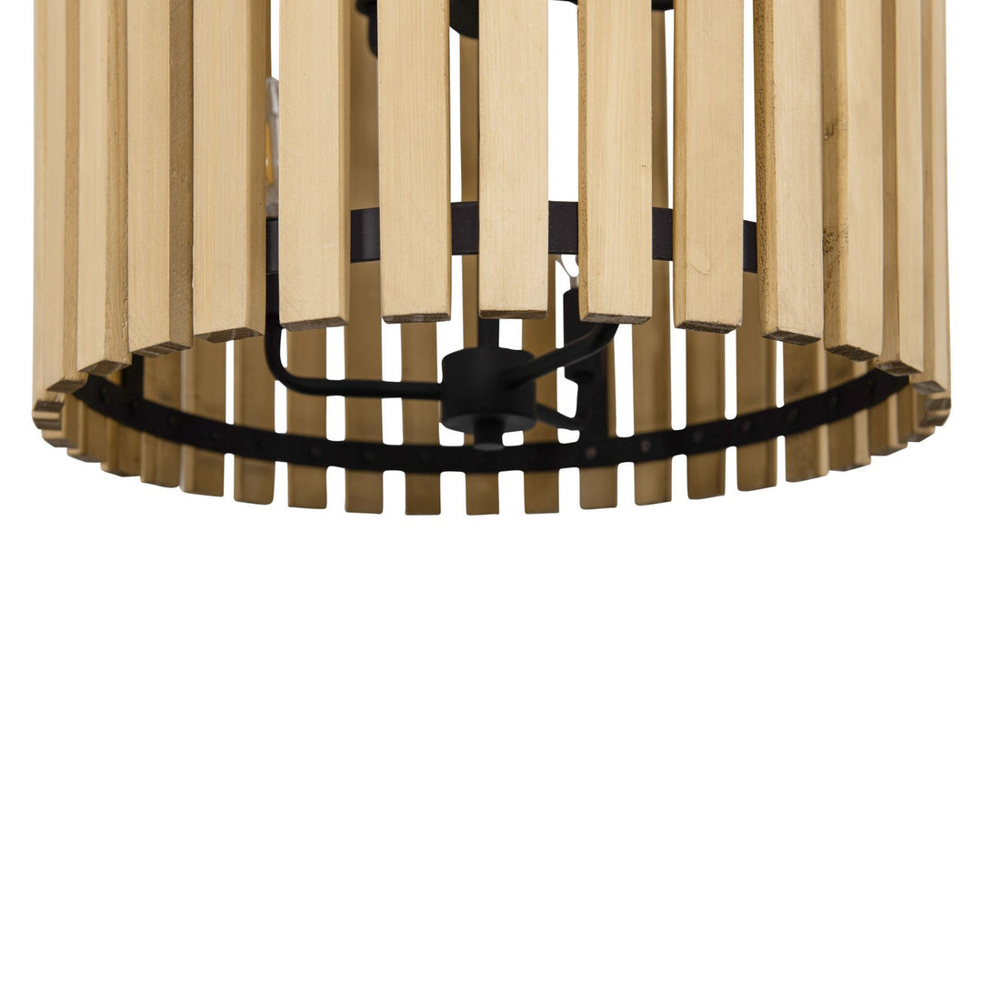 Varaluz - 387F06MBH - Six Light Foyer Pendant - Suratto - Matte Black/Honey Blonde