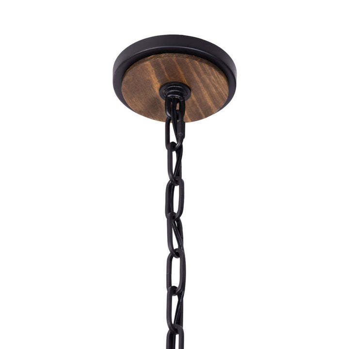 Varaluz - 387F06MBW - Six Light Foyer Pendant - Suratto - Matte Black/Medium Walnut