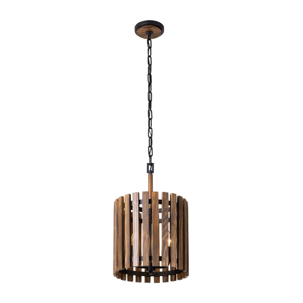 Varaluz - 387P02MBW - Two Light Pendant - Suratto - Matte Black/Medium Walnut