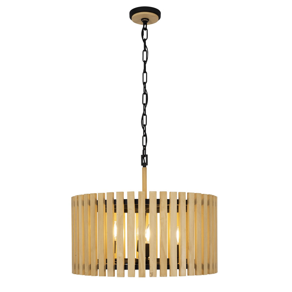Varaluz - 387P06MBH - Six Light Pendant - Suratto - Matte Black/Honey Blonde