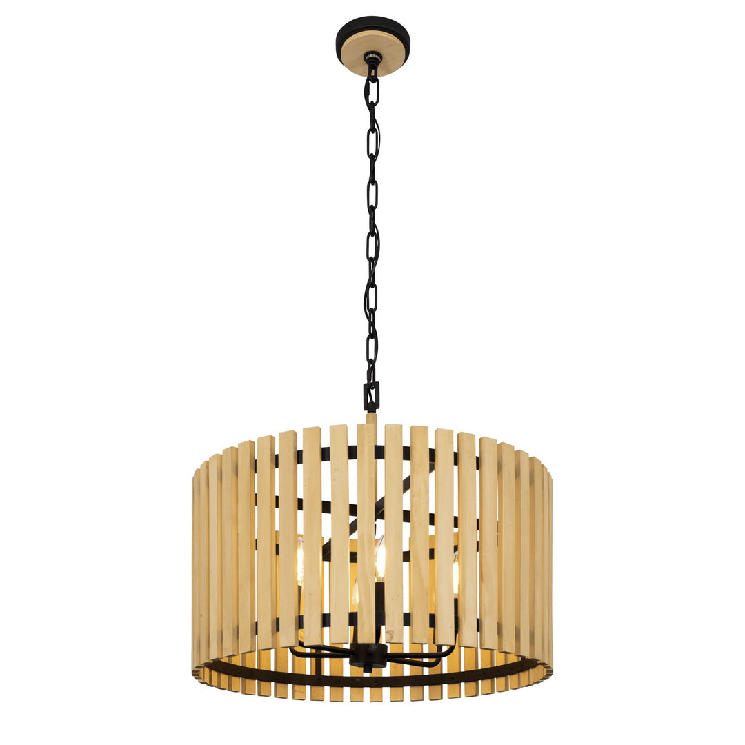 Varaluz - 387P06MBH - Six Light Pendant - Suratto - Matte Black/Honey Blonde