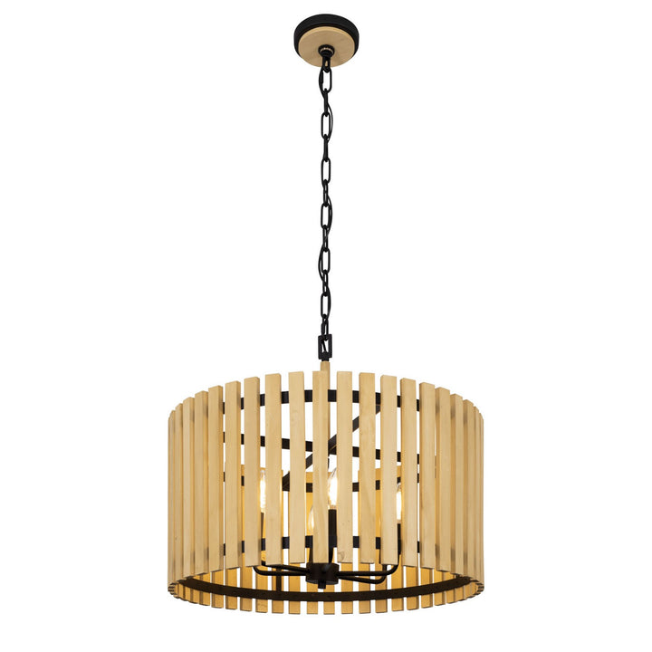 Varaluz - 387P06MBH - Six Light Pendant - Suratto - Matte Black/Honey Blonde